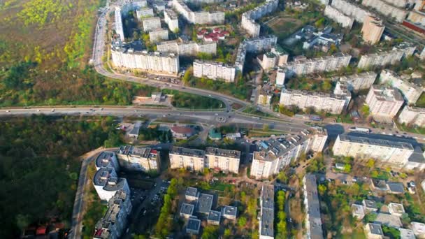 Veduta Aerea Drone Chisinau Primavera Moldova Quartiere Residenziale Con Più — Video Stock