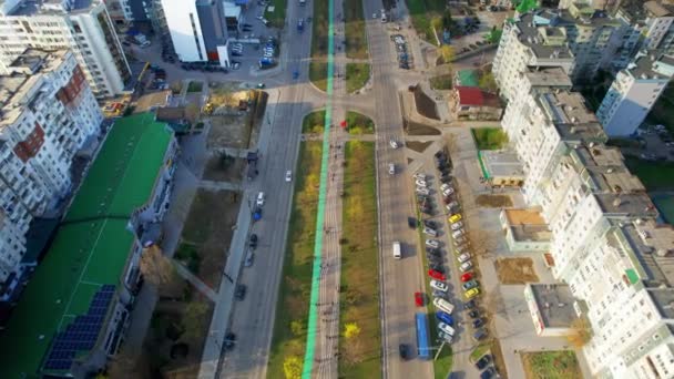 Veduta Aerea Drone Chisinau Primavera Moldova Quartiere Residenziale Con Più — Video Stock