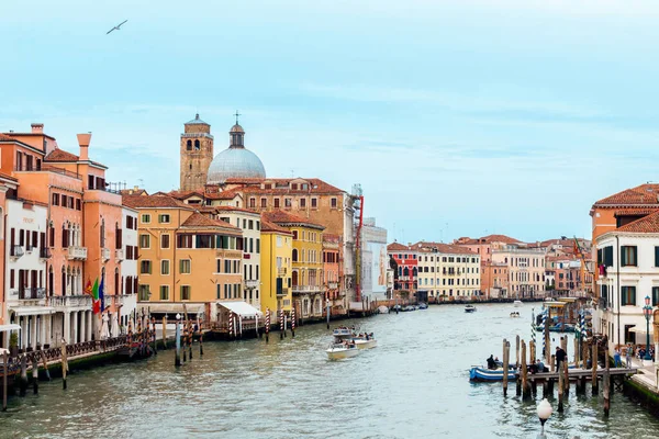 Venecia Ponte Degli Scalzi Vista Sobre Gran Canal Italia Barcos — Foto de Stock