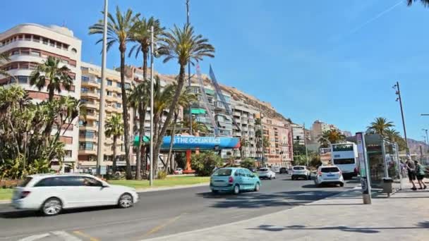 Alicante Spanien April 2023 Blick Auf Eine Urbane Straße Mit — Stockvideo