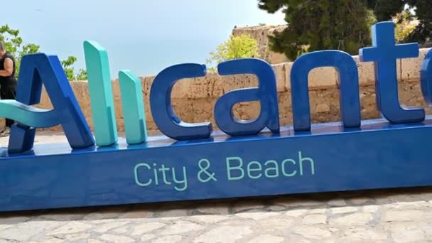 Alicante Spanje April 2023 Gemeenteteken Alicante — Stockvideo