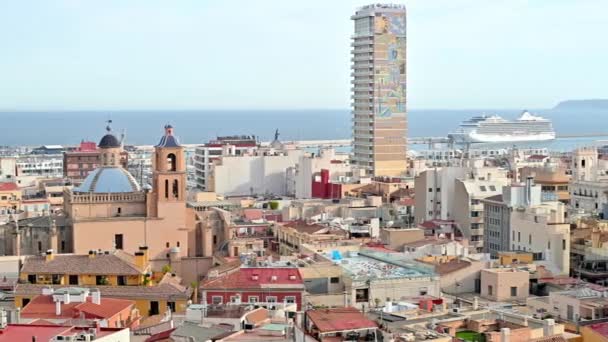 Аликанте Испания Апреля 2023 Года Панорамный Вид Город — стоковое видео