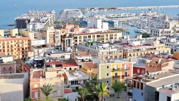 Alicante España Abril 2023 Vista Panorámica Ciudad Puerto — Vídeos de Stock