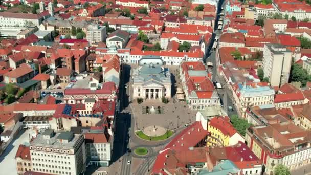 무인기로 루마니아의 시내를 수있습니다 주위에 역사적 — 비디오