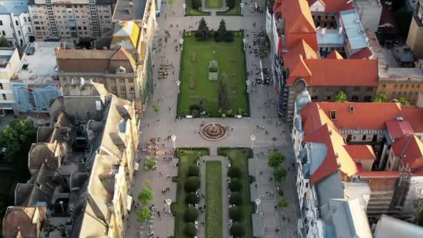 Romanya Nın Timisoara Kentindeki Hava Aracı Görüntüsü Zafer Meydanı Nın — Stok video