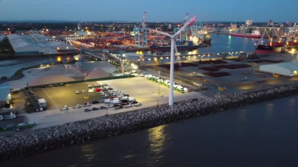 Liverpool Vereinigtes Königreich Mai 2023 Drohnenaufnahme Des Frachthafen Terminals — Stockvideo