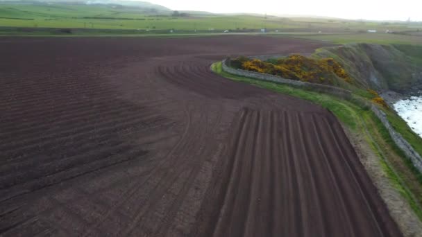 Vue Aérienne Par Drone Rivage Mer Édimbourg Royaume Uni — Video