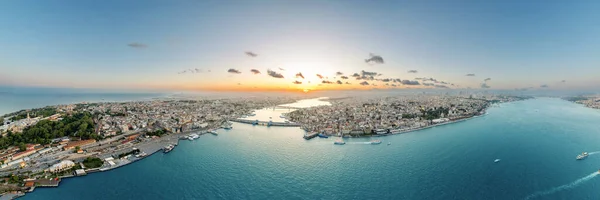 Панорамный Вид Воздуха Стамбул Закате Турция Множество Жилых Зданий Мечетей — стоковое фото