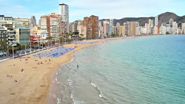 Benidorm Espagne Avril 2023 Vue Sur Plage Ville — Video