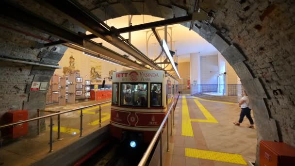 Istanbul Turkey Червня 2023 Вид Тунельної Фунікулерної Ностальгічної Лінії — стокове відео