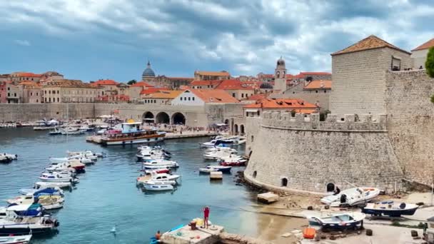Porto Vecchio Della Città Storica Dubrovnik Croazia — Video Stock