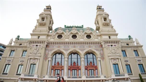 Monaco Monaco Sierpnia 2023 Widok Fasadę Kasyna Monte Carlo — Wideo stockowe