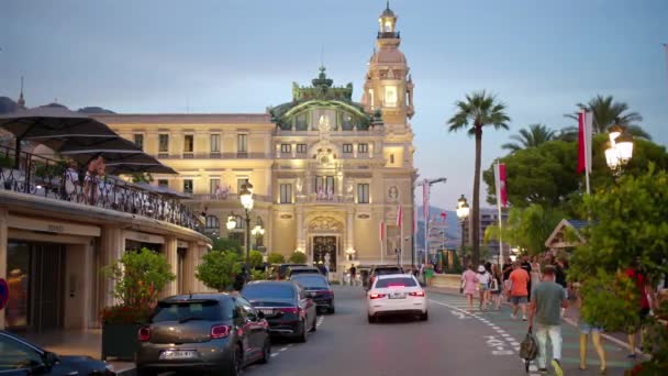 Monaco Monaco August 2023 Street Scape City Greenery Monte Carlo — Stock Video