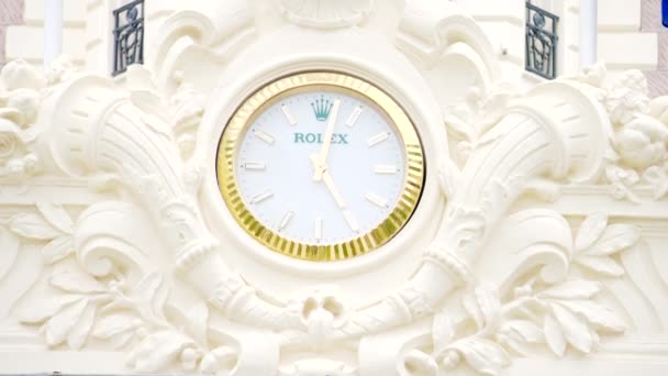Cannes Frankreich September 2023 Blick Auf Die Rolex Uhr Über — Stockvideo