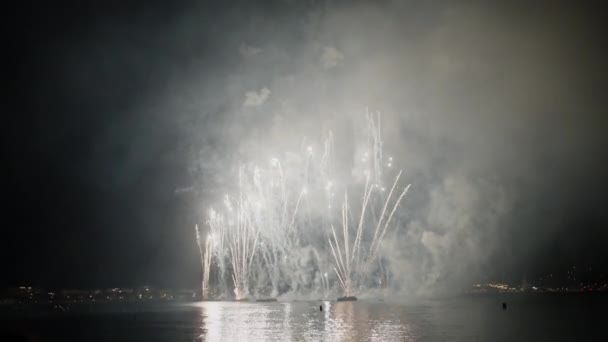 Feuerwerk Bei Den Nächtlichen Filmfestspielen Cannes Frankreich — Stockvideo