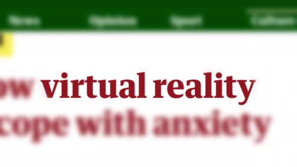 Titular Noticias Realidad Virtual Los Medios Internacionales Concepto Abstracto Del — Vídeos de Stock