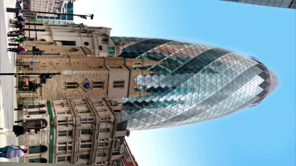 Londra Regno Unito Settembre 2023 Veduta Verticale Della Torre Gherkin — Video Stock