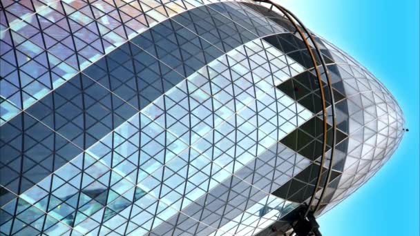 Vertical View Gherkin Tower London City District Downtown United Kingdom — Stock Video