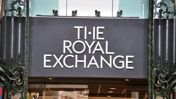 Londres Royaume Uni Septembre 2023 Entrée Centre Commercial Royal Exchange — Video