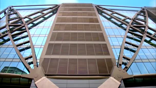Ngiltere Nin Merkezindeki Londra Şehrinde Modern Bir Bina Cephesi Manzarası — Stok video