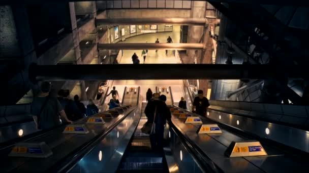 Londres Royaume Uni Septembre 2023 Vue Escalier Roulant Sur Une — Video