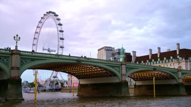 London Förenade Kungariket September 2023 Utsikt Över Staden Från Flytande — Stockvideo