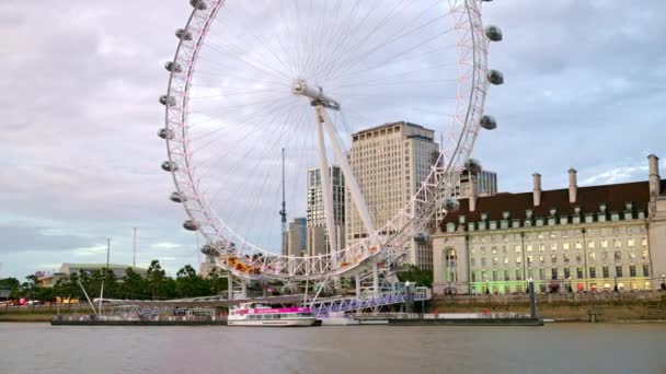 London Förenade Kungariket September 2023 Utsikt Över London Eye Pariserhjul — Stockvideo