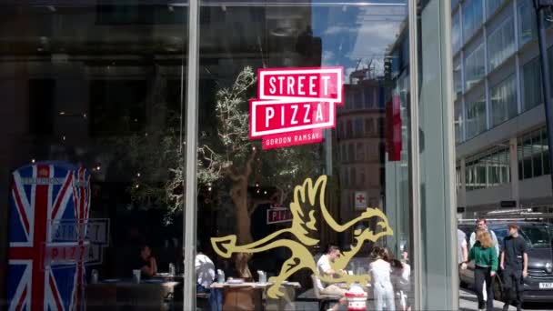 Лондон Объединенный Кингдом Сентября 2023 Вид Уличную Пиццу Ресторане Гордона — стоковое видео