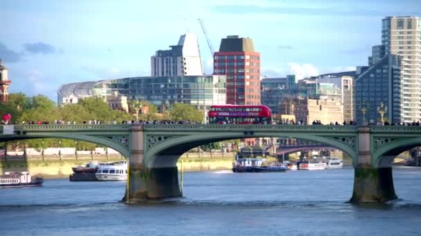 Londres Reino Unido Septiembre 2023 Puente Westminster Sobre Támesis Con — Vídeos de Stock