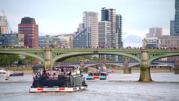 London Egyesült Királyság 2023 Szeptember Westminster Híd Temze Felett Több — Stock videók