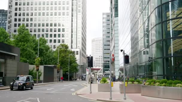 London Vereinigtes Königreich September 2023 Straßenbild Des Bezirks Canary Wharf — Stockvideo
