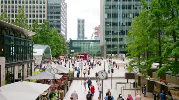 London United Kingdom September 2023 Street Scape Canary Wharf District — Stock Video