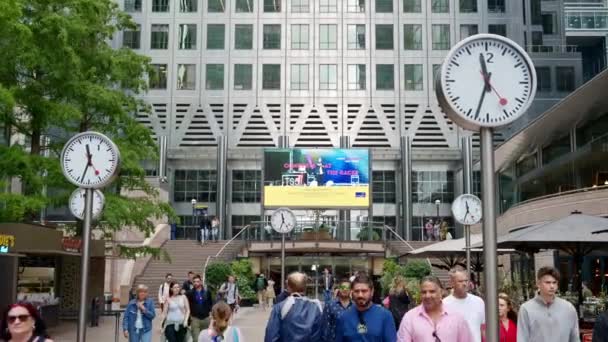 London United Kingdom September 2023 Street Scape Canary Wharf District — Stock Video