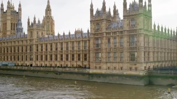 Vista Del Palacio Westminster Londres Reino Unido Vista Desde Puente — Vídeos de Stock