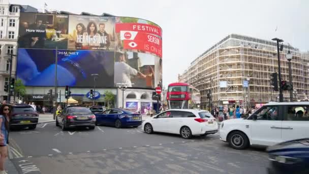 Londres Royaume Uni Août 2023 Paysage Urbain Ville Piccadilly Circus — Video