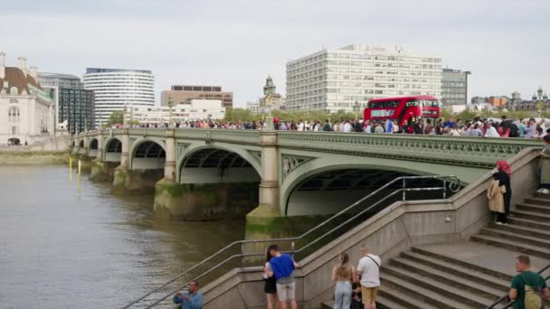 Londres Reino Unido Agosto 2023 Paisaje Urbano Westminster Puente Sobre — Vídeos de Stock
