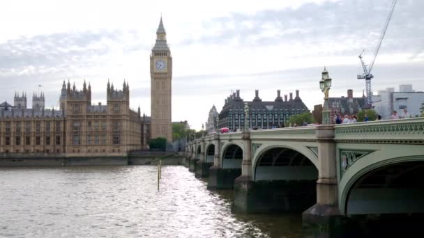 Londres Reino Unido Agosto 2023 Vista Del Palacio Westminster Puente — Vídeos de Stock