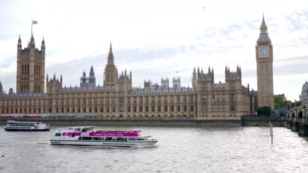 London Zjednoczone Królestwo Sierpnia 2023 Widok Pałac Westminsterski Most Wieżę — Wideo stockowe