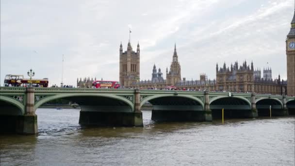 London United Kingdom August 2023 View Westminster Palace Bridge People — Stock Video