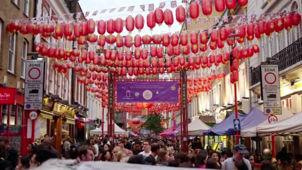 London United Kingdom August 2023 Street Scape Chinatown Pedestrian Street — Stock Video