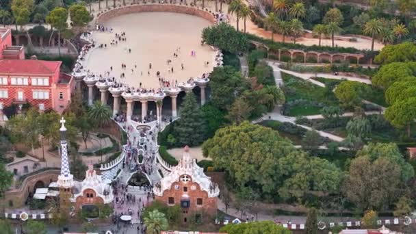 Timelapse Marche Des Touristes Parc Guell Barcelone Espagne — Video