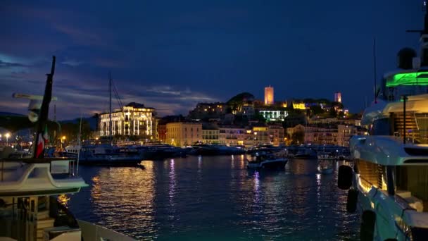 Cannes Francia Settembre 2023 Vista Sul Porto Cannes Con Barche — Video Stock
