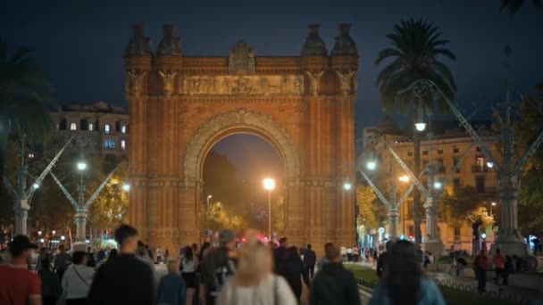 Barcelona España Octubre 2023 Arco Del Triunfo Encuentra Parque Ciutadella — Vídeos de Stock