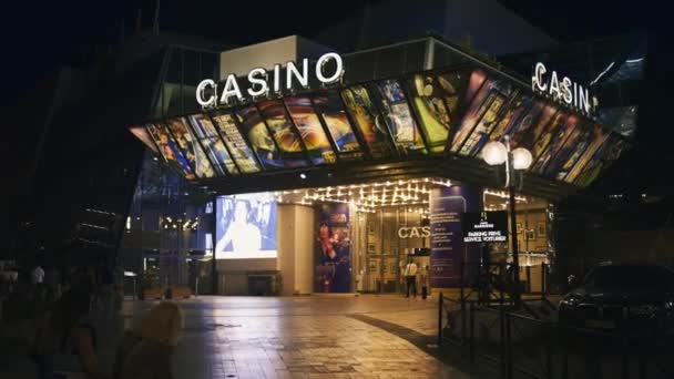 Cannes Francia Septiembre 2023 Vista Del Centro Ciudad Por Noche — Vídeos de Stock