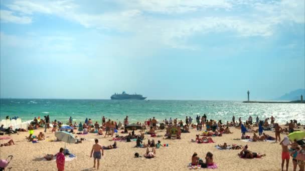 Cannes Frankreich September 2023 Blick Auf Die Küste Mit Mehreren — Stockvideo