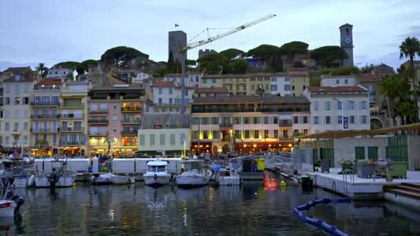 Cannes França Setembro 2023 Vista Porto Marítimo Com Vários Iates — Vídeo de Stock