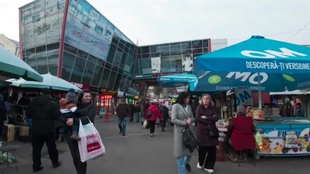 Chisinau Moldavië November 2023 Mensen Centrale Open Markt Winkelen — Stockvideo