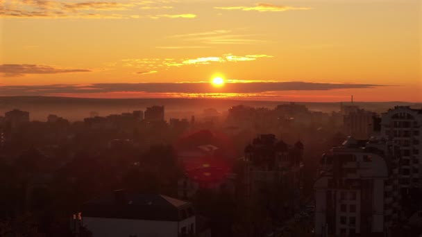 Vue Aérienne Par Drone Centre Ville Chisinau Lever Soleil République — Video