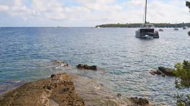 Яхти Літають Біля Острова Сен Маргарита Франція — стокове відео