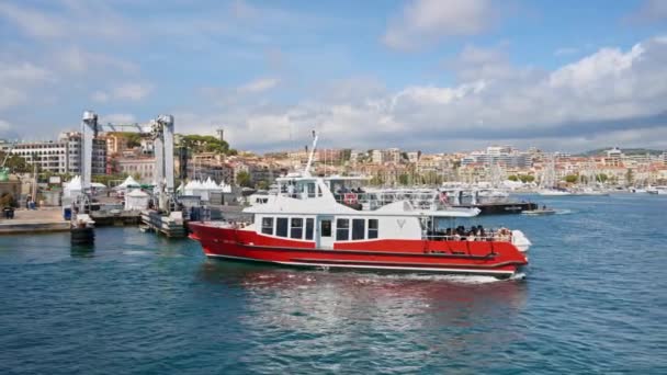 Cannes França Setembro 2023 Barcos Iates Porto — Vídeo de Stock